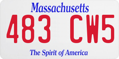 MA license plate 483CW5