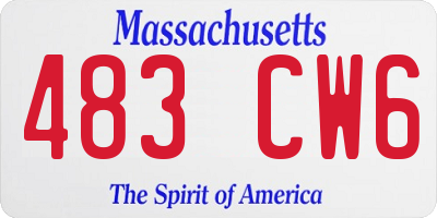 MA license plate 483CW6