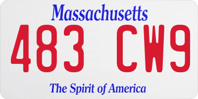 MA license plate 483CW9