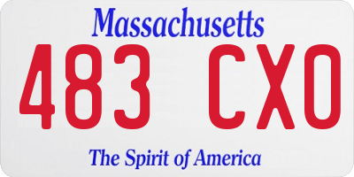 MA license plate 483CX0