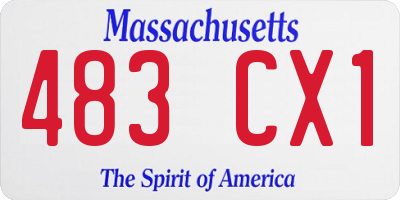 MA license plate 483CX1