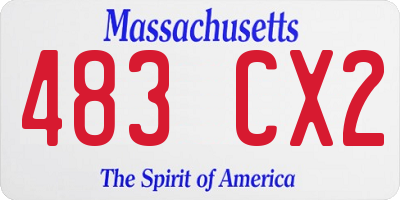 MA license plate 483CX2