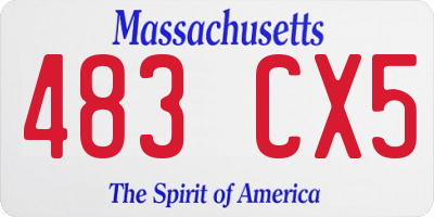 MA license plate 483CX5