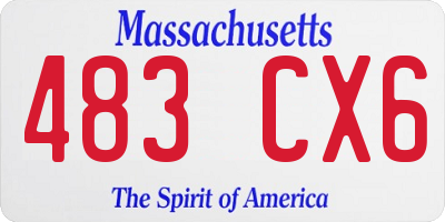 MA license plate 483CX6