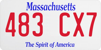 MA license plate 483CX7