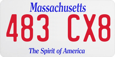 MA license plate 483CX8