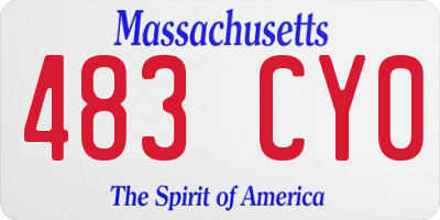 MA license plate 483CY0