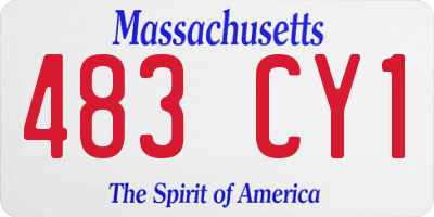 MA license plate 483CY1