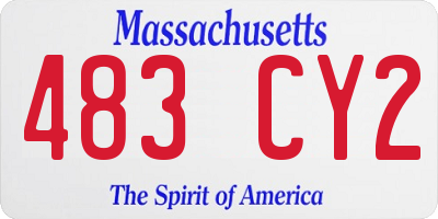 MA license plate 483CY2