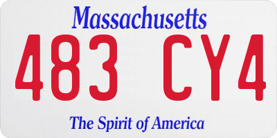 MA license plate 483CY4