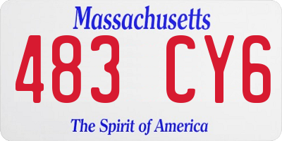 MA license plate 483CY6