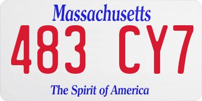 MA license plate 483CY7