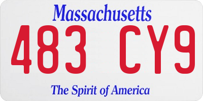 MA license plate 483CY9