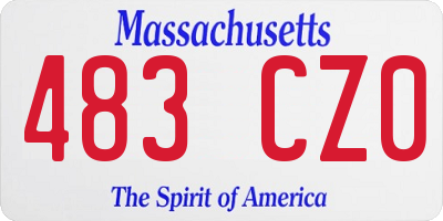MA license plate 483CZ0