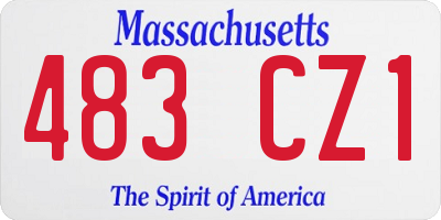 MA license plate 483CZ1
