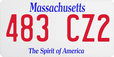 MA license plate 483CZ2