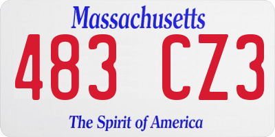 MA license plate 483CZ3