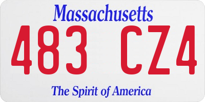 MA license plate 483CZ4