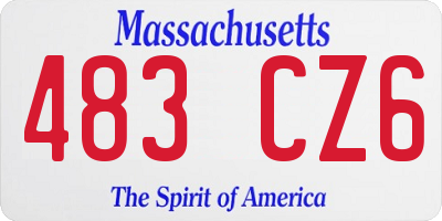 MA license plate 483CZ6