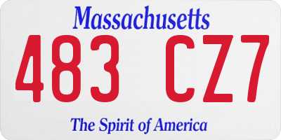 MA license plate 483CZ7