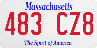 MA license plate 483CZ8