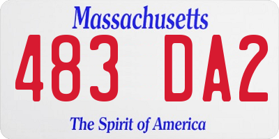 MA license plate 483DA2