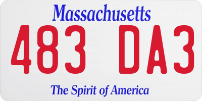 MA license plate 483DA3