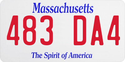 MA license plate 483DA4