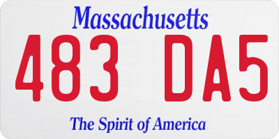 MA license plate 483DA5