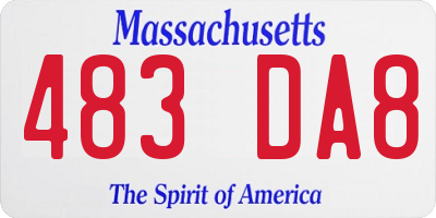MA license plate 483DA8