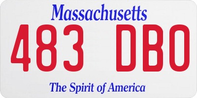 MA license plate 483DB0