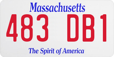 MA license plate 483DB1