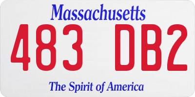 MA license plate 483DB2