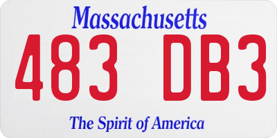MA license plate 483DB3