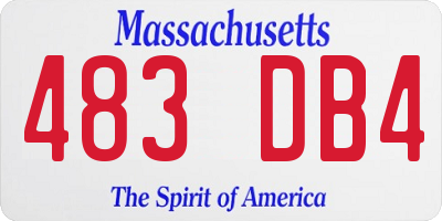 MA license plate 483DB4