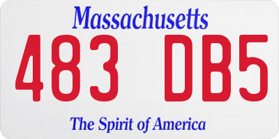 MA license plate 483DB5