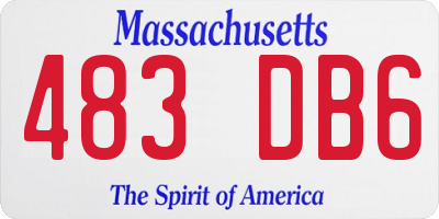 MA license plate 483DB6