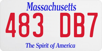 MA license plate 483DB7