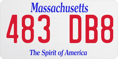 MA license plate 483DB8