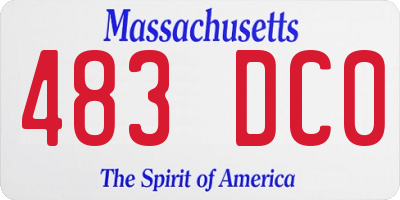 MA license plate 483DC0