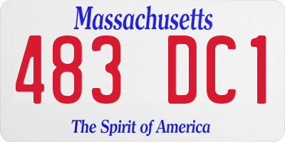 MA license plate 483DC1