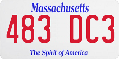 MA license plate 483DC3