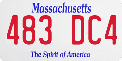 MA license plate 483DC4