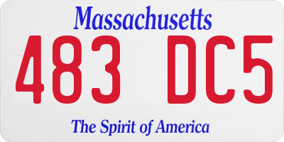 MA license plate 483DC5
