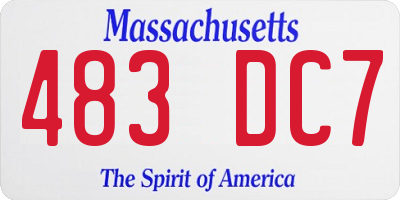 MA license plate 483DC7