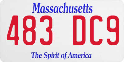 MA license plate 483DC9