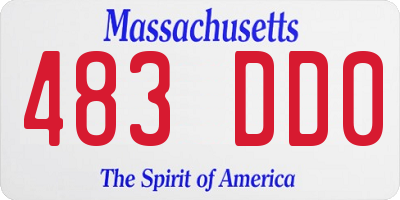 MA license plate 483DD0