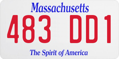 MA license plate 483DD1