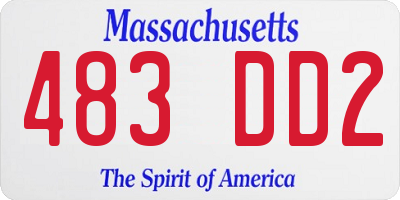 MA license plate 483DD2