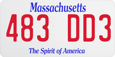 MA license plate 483DD3